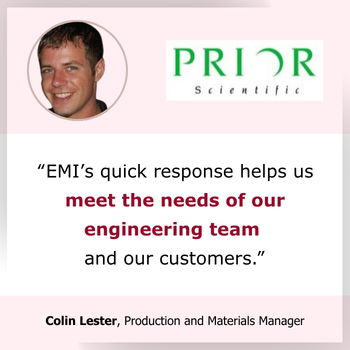 Testimonial EMI is quick to respond and helps our engineering team